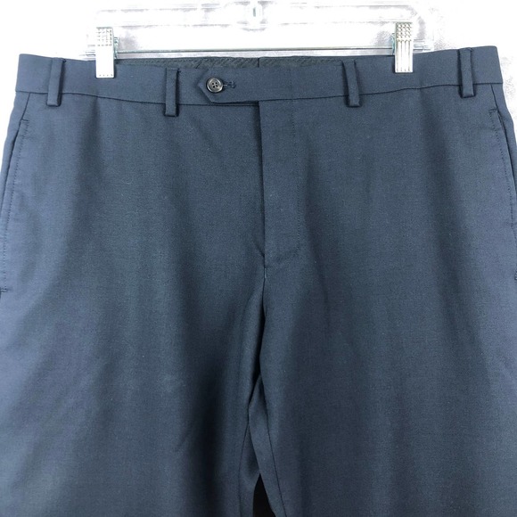 LRL Ralph Lauren Pants Mens 36x29 Total Comfort Wool Flat Front Dress Navy Blue - Picture 2 of 9